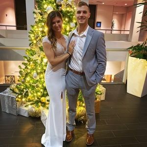 Nude lace and white dress!